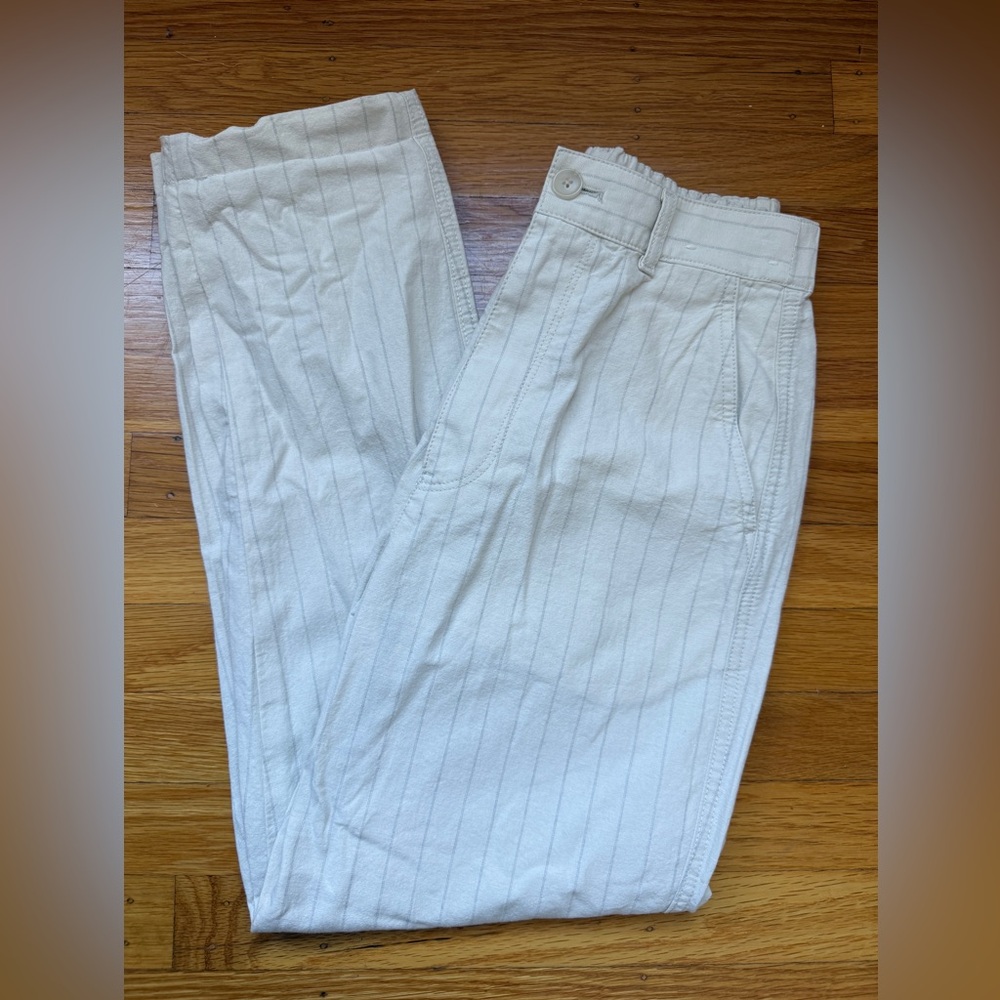Uniqlo | Women’s Cream Beige Off-white Chinos with Subtle Stripe Size XS